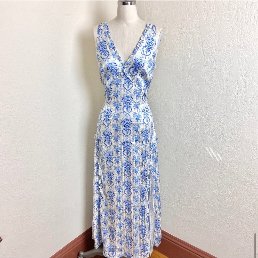 Loveshackfancy kendall satin printed midi dress - Picture 5 of 8